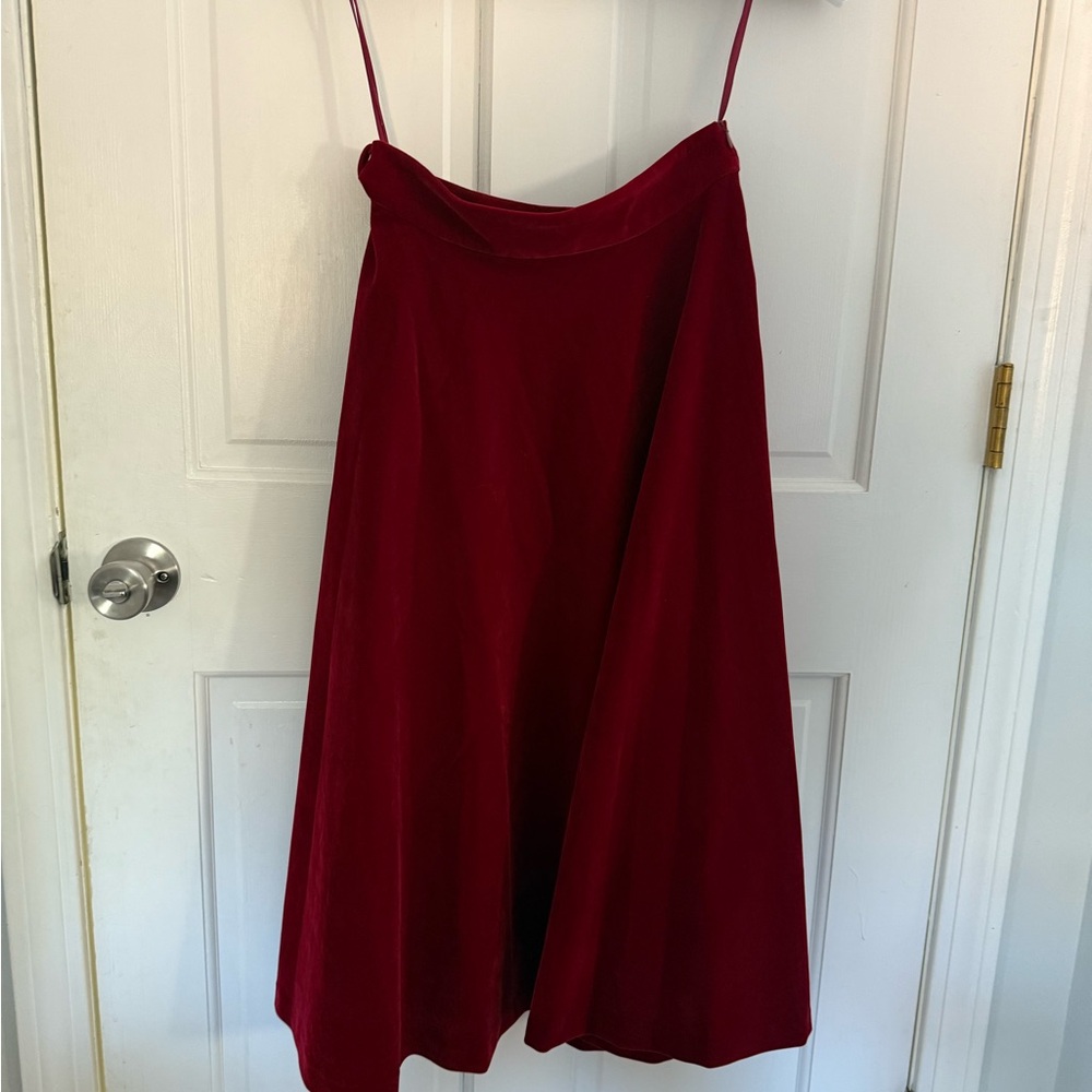 Source Unknown Elegant Red Midi Skirt